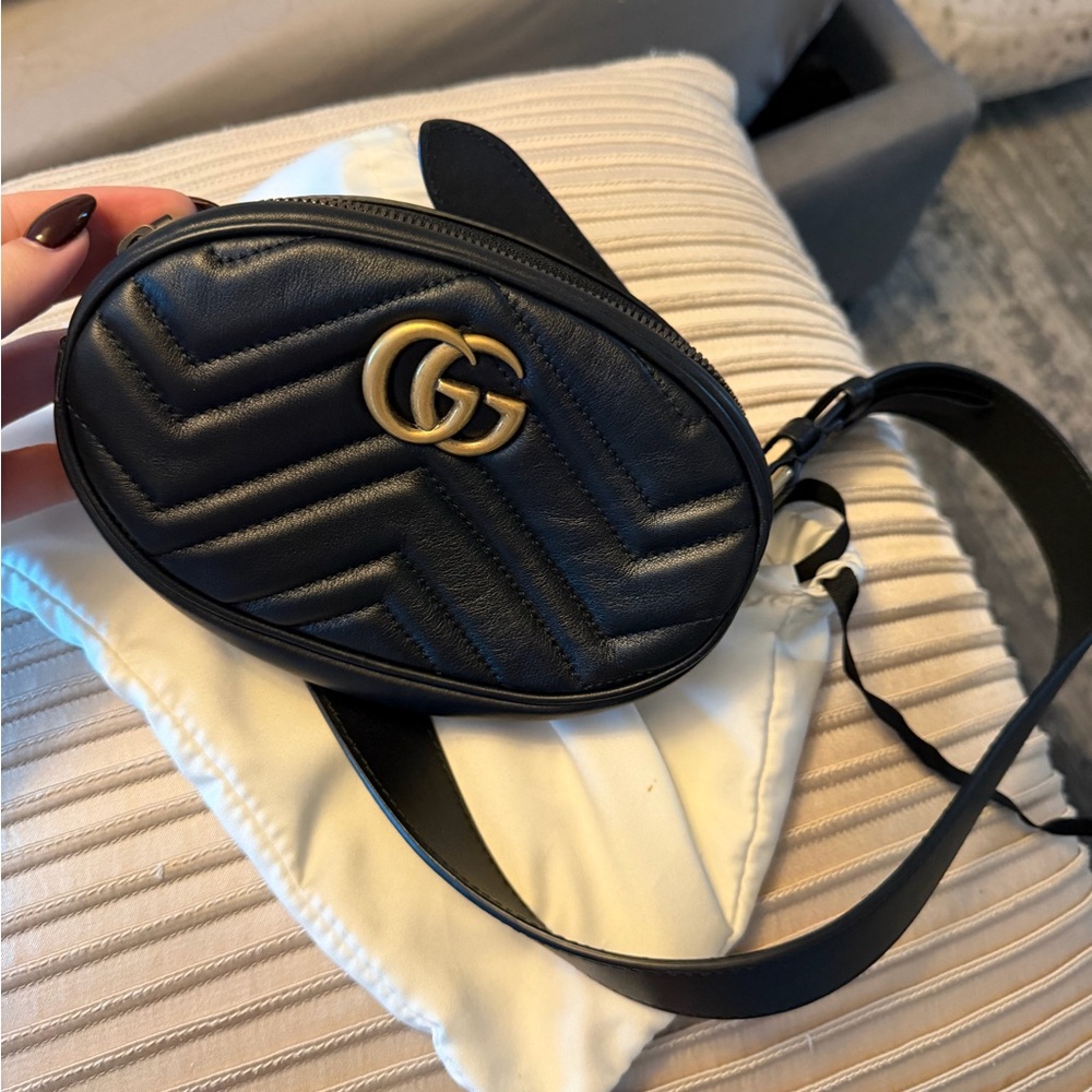 Gucci Black Quilted Leather Belt Bag